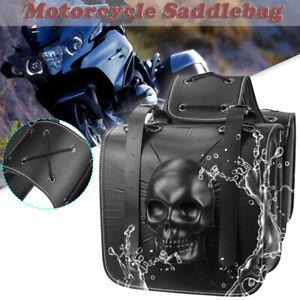Motorcycle PU Leather Saddlebag Bag Tool Side Pocket Fit For Kawasaki