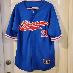 Sammy Sosa #21 Jersey - Chicago Cubs - Blue Players Choice - Button - Size L - Picture 1 of 2