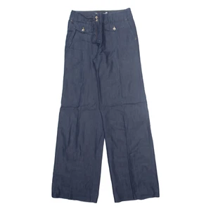 LOVE MOSCHINO Womens Trousers Blue Relaxed Wide-Leg W28 L34 - Imagen 1 de 8