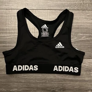 Adidas Girls Black Climacool Sports Bra Top size 7 8 Razorback - Picture 1 of 7