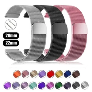 Universal 18/20/22mm Magnetic Milanese Watch Band Steel Loop Smart Wrist Strap - Picture 1 of 30