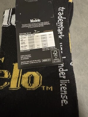 MODELO MEXICAN BEER 2 Pair Novelty Crew Socks Men's Shoe Size 10-13. - Image 1 of 4