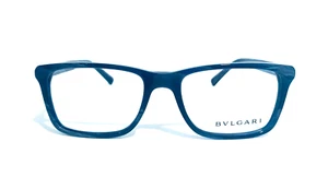 BVLGARI BV 3022 5260 NAVY BLUE GRAY HORN AUTHENTIC EYEGLASSES RX 54-18-140 ITALY - Picture 1 of 10