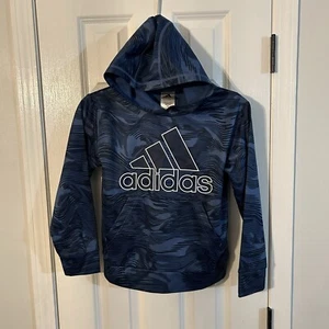 Adidas Blue/Black Warp Camo Hoodie Youth Size S/P/CH (8) - Picture 1 of 4