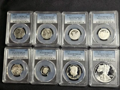 2016 Limited Edition Silver Proof Set 8 Coin PCGS PR70 DCAM With COA & Extras - Image 1 of 4