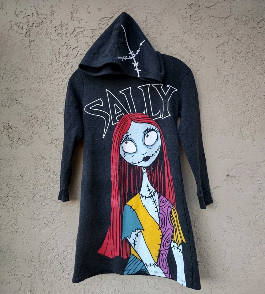 Vestido camisero cosplay manga larga con capucha para niñas Pesadilla antes de Navidad 10-12 Foto 1 de 4