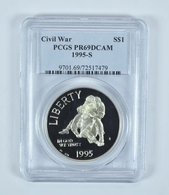 1995-S Civil War Commemorative Dollar PR69 DCAM PCGS Blue Label *0351 - Image 1 of 4