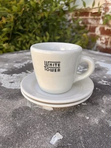 White Tower Restaurant Ware Cup/Mug Sterling China Thick and 2 Bread Plates 1950 - Picture 1 of 18