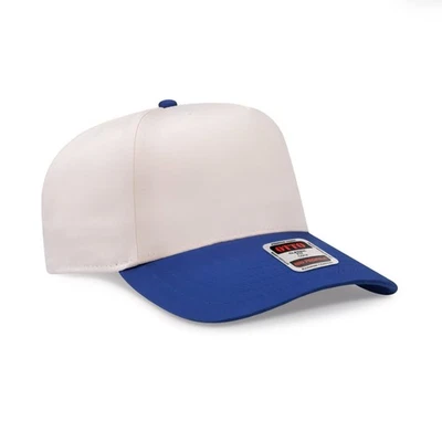Blank Baseball Hat 5 Panel Mid Profile Royal Natural Otto Cap Snapback Blue 🔥 - Image 1 of 4