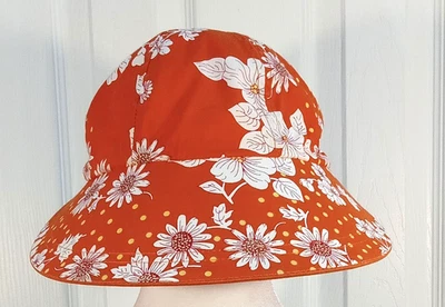 Gorra Nautica Ala Ancha Sol Mujer Naranja Reversible Velero Logo Exterior Foto 1 de 4