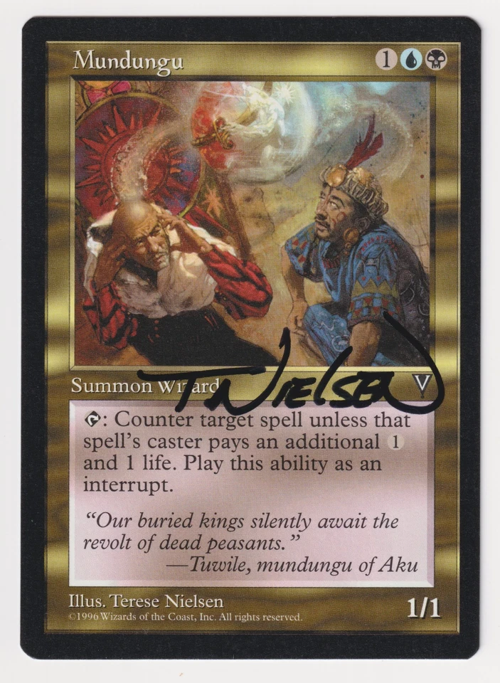 Signed Mundungu NM Visions Artist Terese Nielsen 1996 WOTC MTG Magic Vintage! - Image 1 of 2