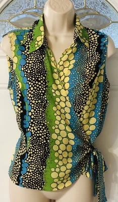 Blusa Le Caviar Corbata Lateral Sin Mangas Talla M Foto 1 de 4