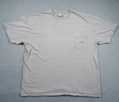 Camisa De Colección Armani Exchange Para Hombres XLarge Gris Bolsillo Camiseta Adulto Cuello Redondo Años 90 Foto 1 de 4