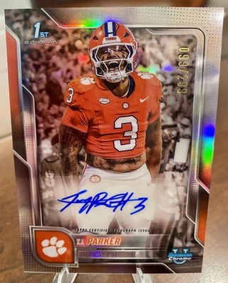 Bowman Chrome University TJ Parker 2025 automático 1st/299 BCA-TJP Clemson Foto 1 de 2