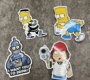 Cartoon Aufkleber 4 Stück - Bild 1 von 3