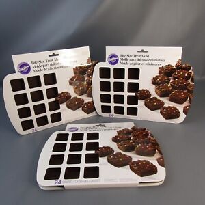 Lot de 3 carrés brownie taille morsure Wilton NEUF moule en silicone 24 cavités dessert