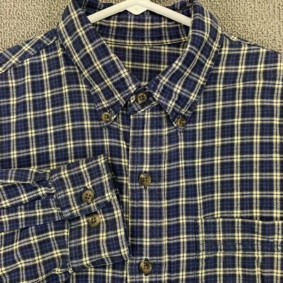 Camisa deportiva EMS Eastern Mountain con botones para hombre manga media larga azul a cuadros Foto 1 de 4