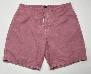 Johnnie-O Swim Trunks Mens XL Pink Dots Pattern Mesh Liner Drawstring Shorts - Picture 1 of 9