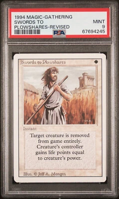 1994 Swords to Plowshares Revised Edition MTG Magic the Gathering PSA MINT 9 - Image 1 of 2