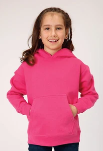 Roper Kids Girls Basic Pink 100% Cotton Hoodie - Picture 1 of 4