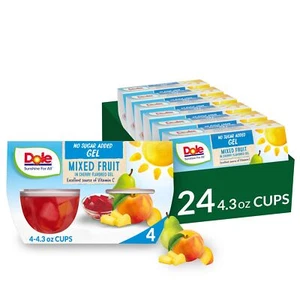 Fruit Bowls Mixed Fruit in Cherry Flavored Gel Snacks 4oz 24 Total Cups Glute... - Picture 1 of 6
