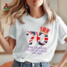 Queen Elizabeth II Platinum Jubilee 2022 Union Jack Royal Crown T-Shirt 1480