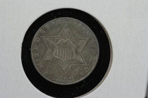 1856 Three Cent Silver Trime AU 3HLE Cover