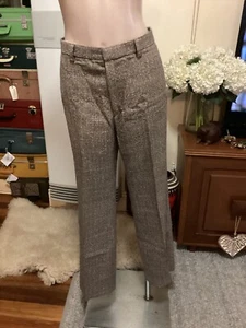 Genuine Vintage 70’s FLETCHER JONES Pants Brown White Check Pure Wool - Picture 1 of 11
