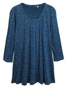 Seasalt Women's 3/4 Sleeve Spotted Pintuck Top - Blue Mix (Imperfect) - Picture 1 of 3