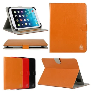 Universal Tab Tablet iPad 7'' Gorilla Tech Leather Stand Flip Cover Case Brown - Picture 1 of 8