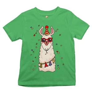 Christmas Llama Youth T-shirt Merry and Bright Let It Snow Funny Xmas Kids - Picture 1 of 29