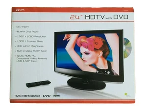 GPX TD2420B 24" LCD HDTV with dvd 1920 x 1080 resolution hdmi usb sd remote new - Picture 1 of 12