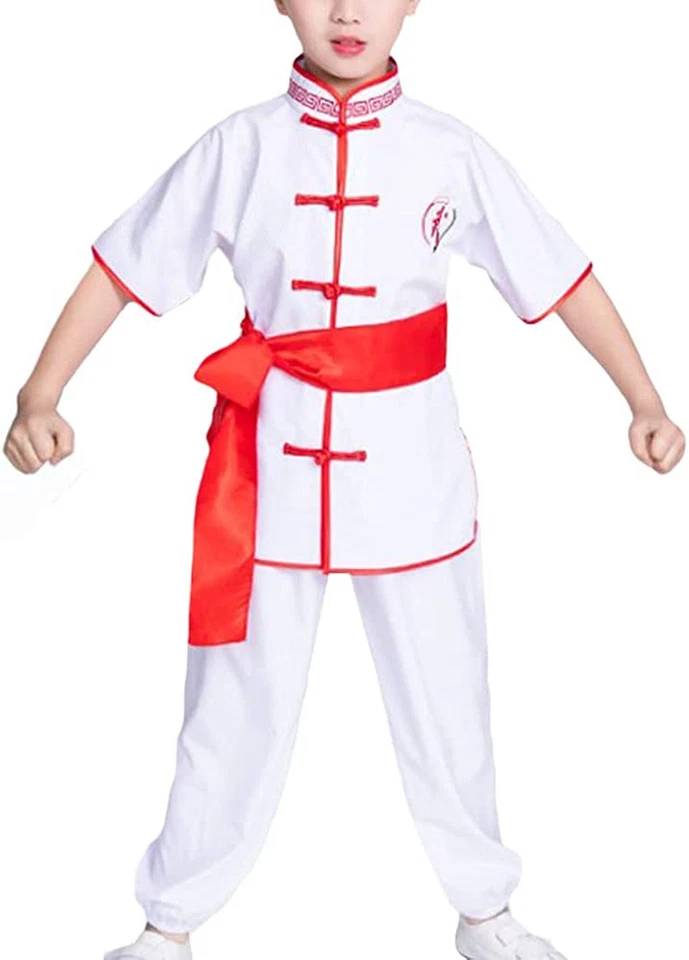 Traje de Kung Fu Chino Tradicional Niño Tai Chi Performance Disfraz Uniforme de Estudiante Foto 1 de 4