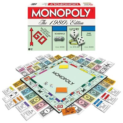 Monopoly 1980s Edition Classic Board Game Family Game Night 2 to 8 Players - Image 1 of 4
