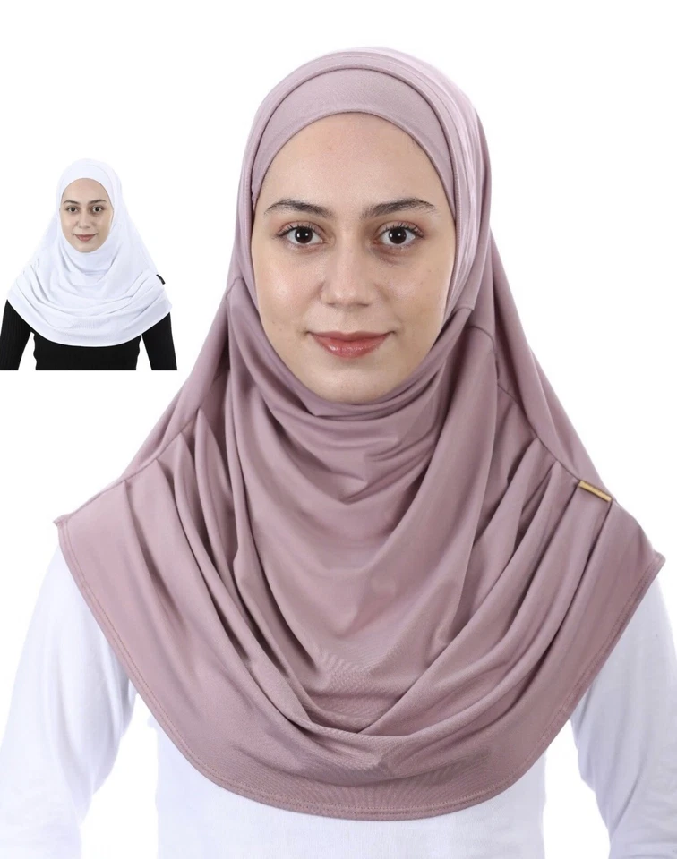 Hijab Fertig Kopftuch 20 Farben 2-teilig Bonnet Bone Abaya Amira Niqap Praktisch