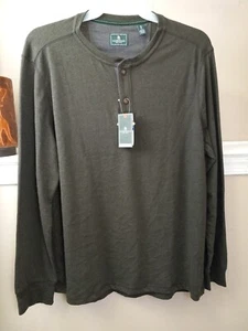 G.H Bass Mens Yosemite Henley Long Sleeve Shirt Size XL - Picture 1 of 14