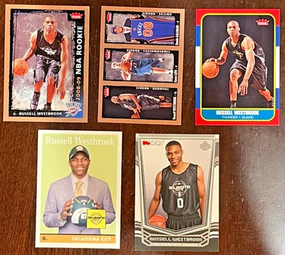 2008-09 Fleer & Topps Russell Westbrook 新秀卡 5 张不同-见图片 — 第 1/4 张图片