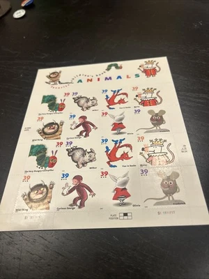 animals stamp sheet with curious george - Image 1 of 4