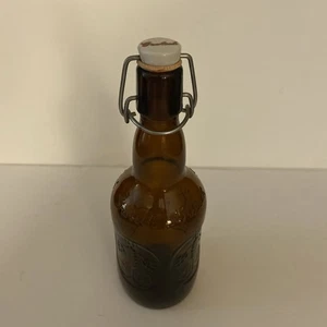 Vintage 9" Grolsch Amber Brown Lager Beer Bottle Porcelain Swing Top - Picture 1 of 6