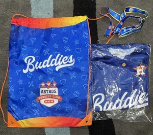 HOUSTON ASTROS Buddies Club Kids MLB T-Shirt YOUTH XL Jersey, Canvas Bag/Lanyard - Picture 1 of 5