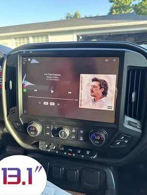 Carplay Car Stereo Radio For 2014 2015 2016 2017 2018 Chevy Silverado GMC Sierra - Image 1 of 4