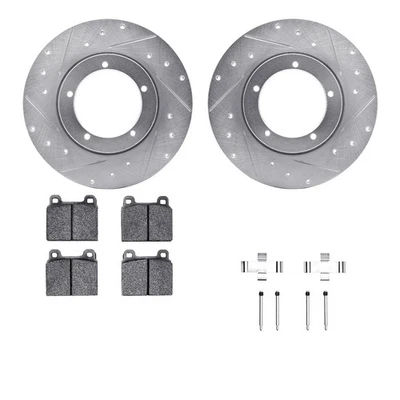 For Porsche 912 76 Drilled & Slotted Front Brake Kit w Performance Sport Pads Foto 1 de 2