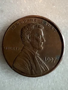 Penny 1997 sin marca de ceca, hay un error en el centavo mira el borde alrededor - Imagen 1 de 7