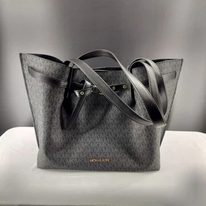 Michael Kors Emilia Tote Bag Emilia Signature Black Large - Picture 1 of 14