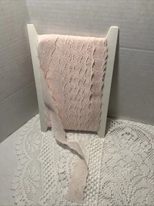 8 Yards 1,25" Breite Öse Baumwolle bestickt Spitze rosa Borte hellrosa 21 + Yard - Bild 1 von 11