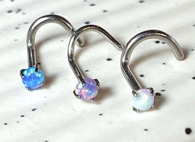 Juego de puntas de tornillo de nariz de ópalo de titanio grado 23 de 1 pieza anillo 18 g o 20 g Foto 1 de 4