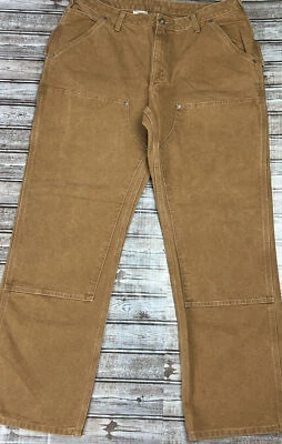 Carhartt WB136 Brown Duck Double Front Knee Work Pants Womens Size 18x32(37x32) - Image 1 of 4