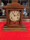 Antique Ingraham Clock With Key Bristol Connecticut Case Repair Works Chimes