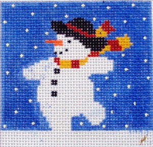 Little Snowman Hand Painted Needlepoint Canvas - Picture 1 of 1