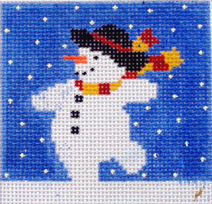 Little Snowman Hand Painted Needlepoint Canvas - Image 1 of 1